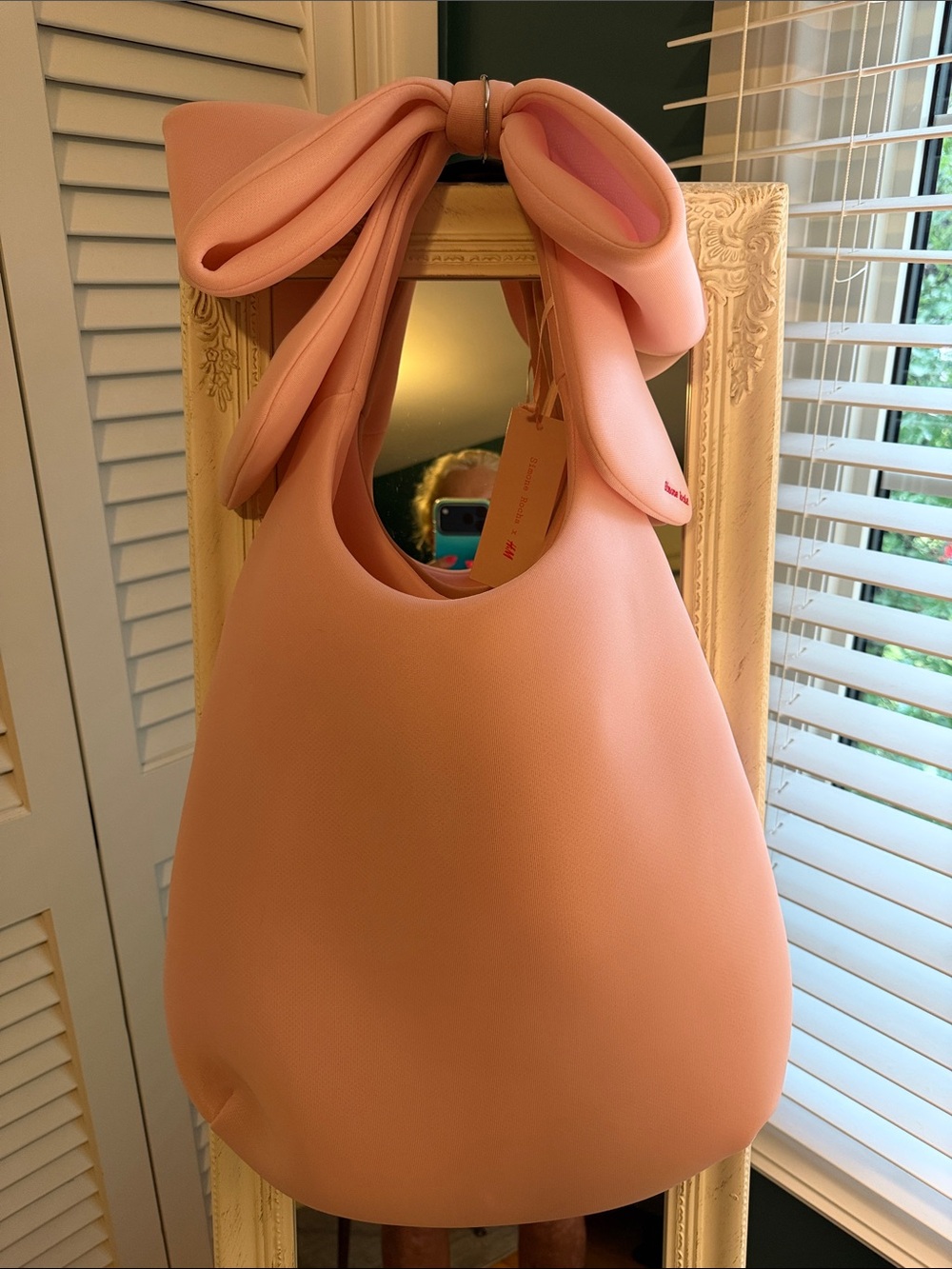 Simone Rocha Peach-Pink Bow-Handle Shoulder Bag